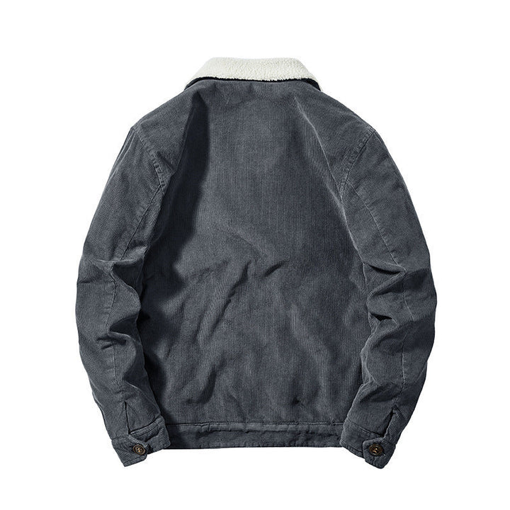 Herr Manchester Jacka med Warming Sherpa Inre Sida och Teddy Krage i Worker Blouson Stil