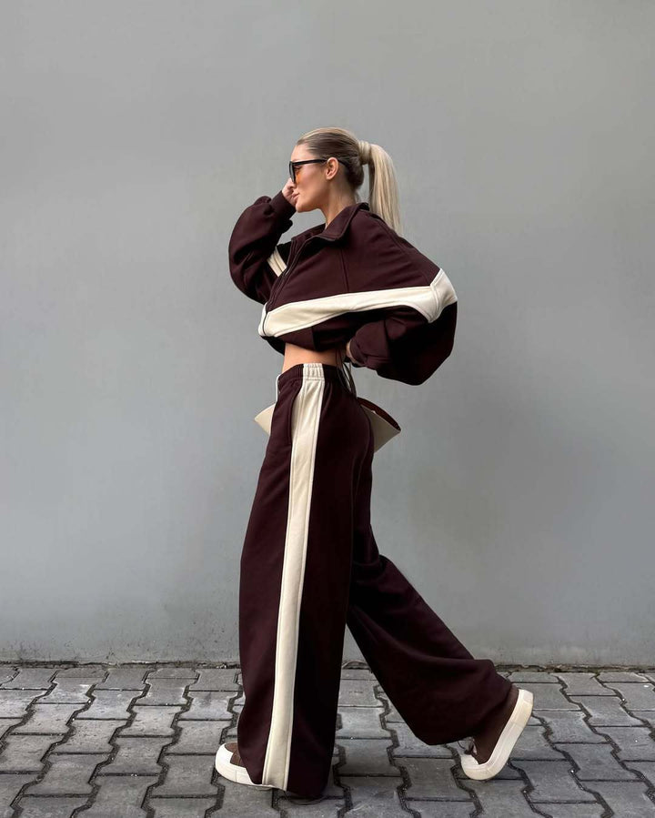 Dam lätt oversized vindjacka med kontrast panels, drawstring fåll, och elastiska muddar