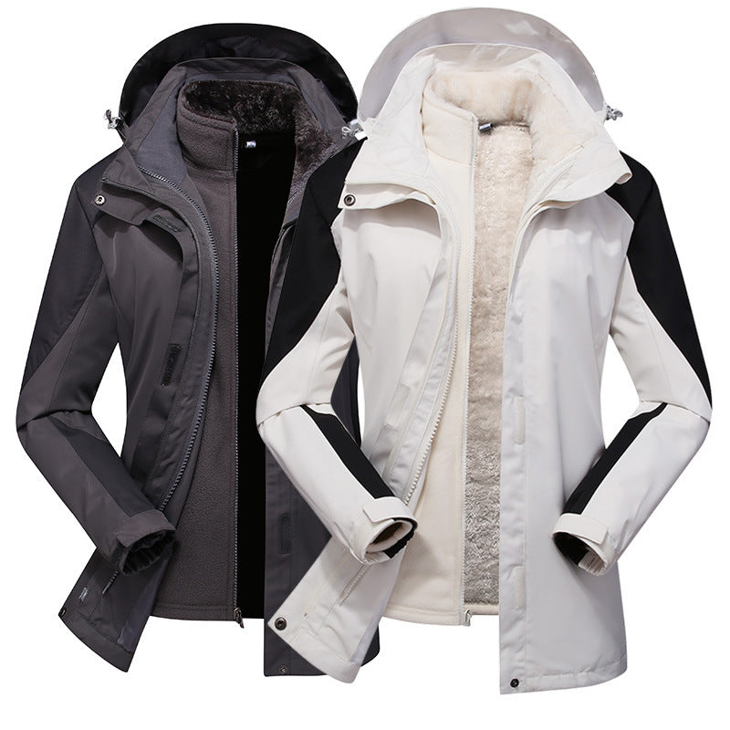 Dam Modular Softshell regn jacka med avtagbar fleece inner jacka och justerbar huva