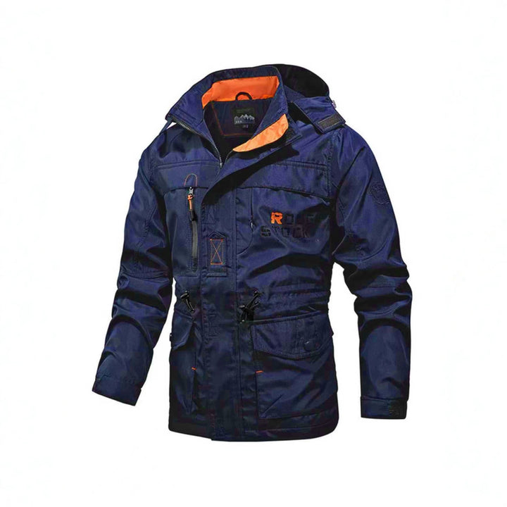 Herr Funktion Field parka med huva, flerafunktionell Fickor och Justerbar Midja Drawstring