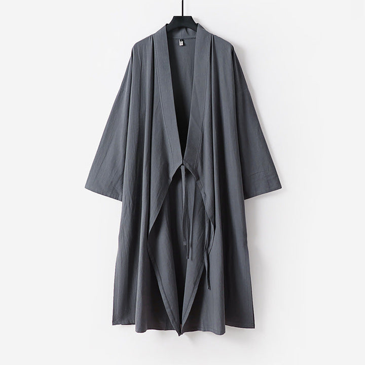 Dam lång ärmlös Kimono väst med minimalistisk Lines och dekorativ Toggle stängning