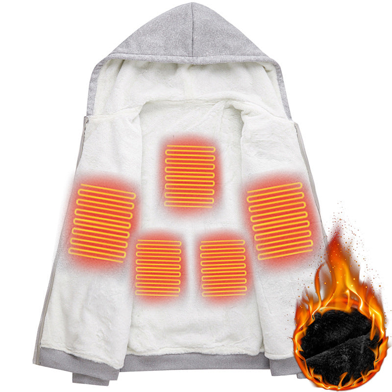Herr Heated Fleece Luvtröja