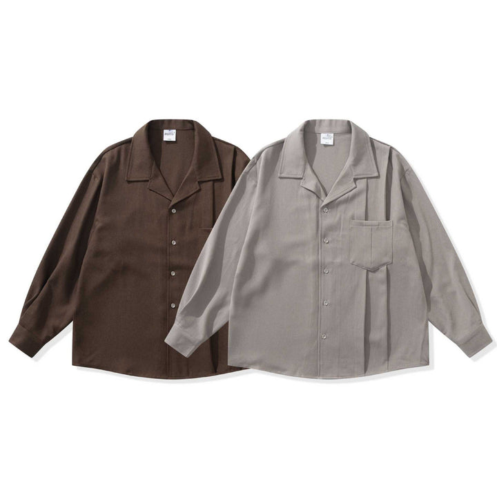 Unisex Oversized Skjorta Jacka med Open Notch Krage och Bröstficka