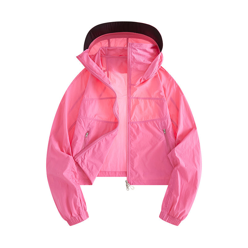 Dam Lätt Windbreaker Jacka med Justerbar Huva