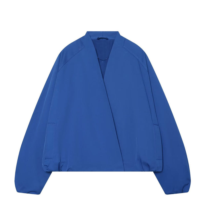 Dam Kort Kimono Jacka med Dropped Ärmar och Elastic Waist