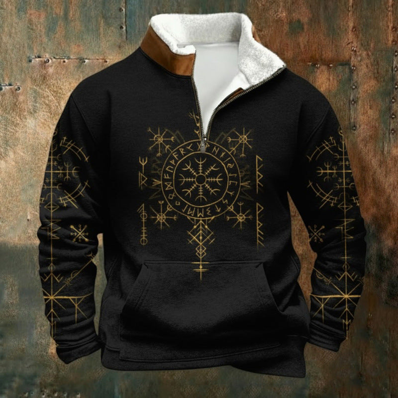 Herr Urban Fleece Pullover med Tree Motif