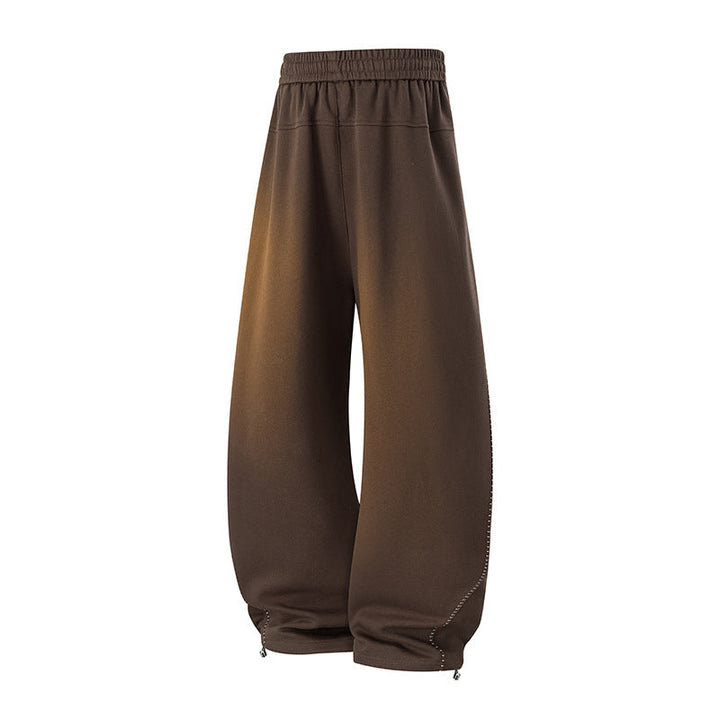 Herr Oversized Baggy Mjukisbyxor med Dragsko, Side Tryckknappsslå &amp; Adjustable Leg Openings