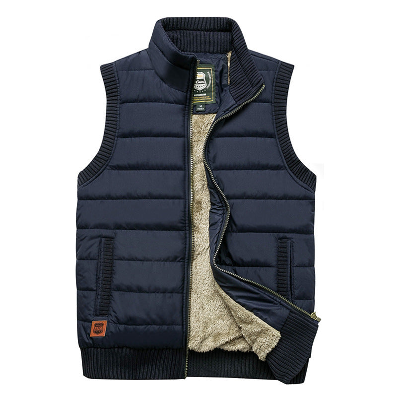 Herr Quiltad Thermo Quiltad Väst med Warming Teddyfoder och Elastisk Ribbad Finishes