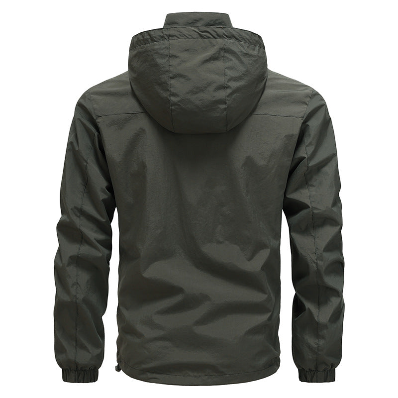 Herr ventilerande Ultralight Vind och regnjacka med meshfoder och Dold bröstficka