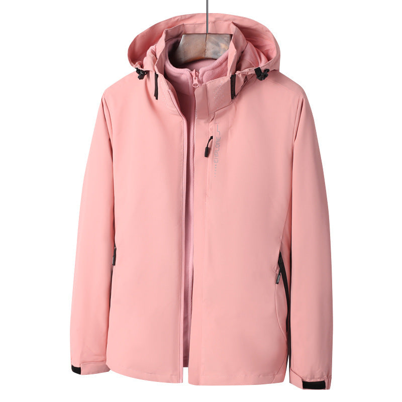 Herr Wind och Water-Resistant Jacka med Huva med Ergonomic Skärning och Concealed Dragkedja