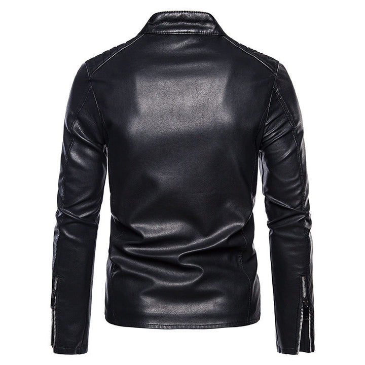 Herr Mode Biker Jacka med Quiltad Detaljer