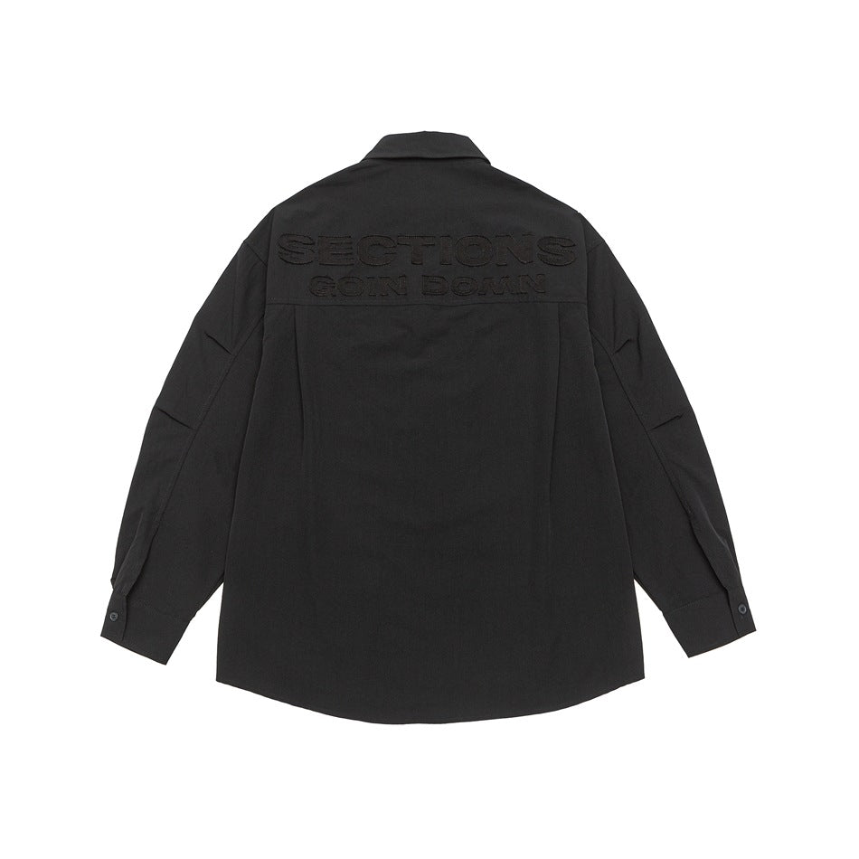 Unisex Rutig Overshirt i Patchwork Look med Bröstficka