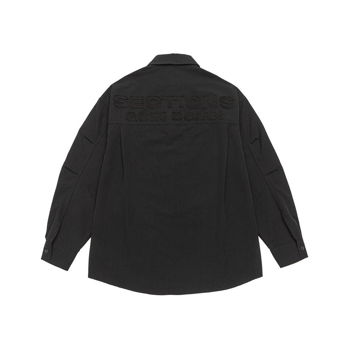 Unisex Rutig Overshirt i Patchwork Look med Bröstficka