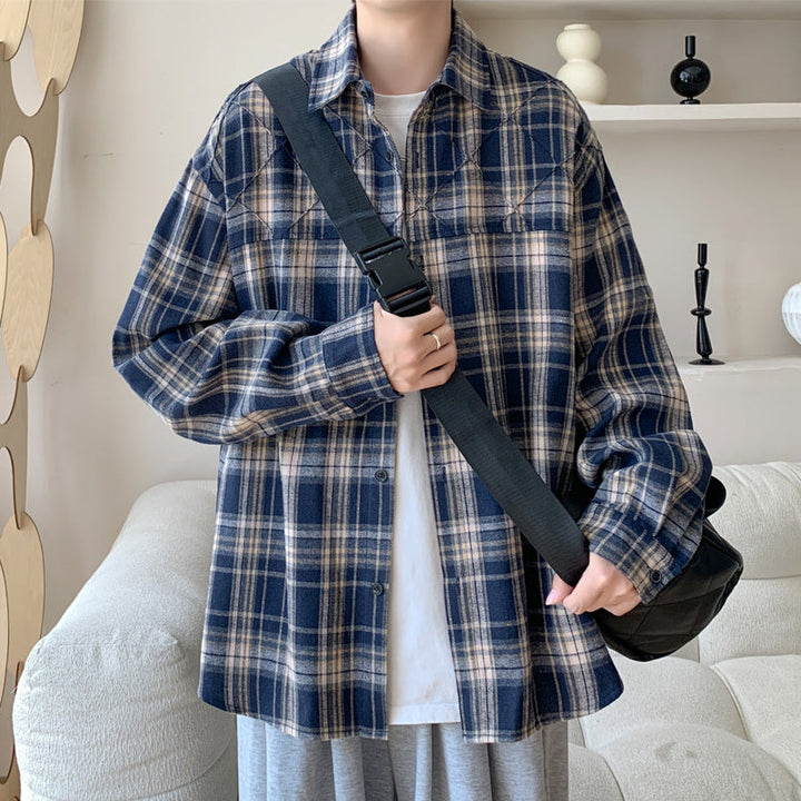 Dam avslappnad rutig mönster Overshirt