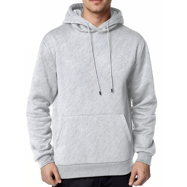 Herr Nan Minimalistisk Luvtröja med Mjuk Fleece Foder och Känguruficka