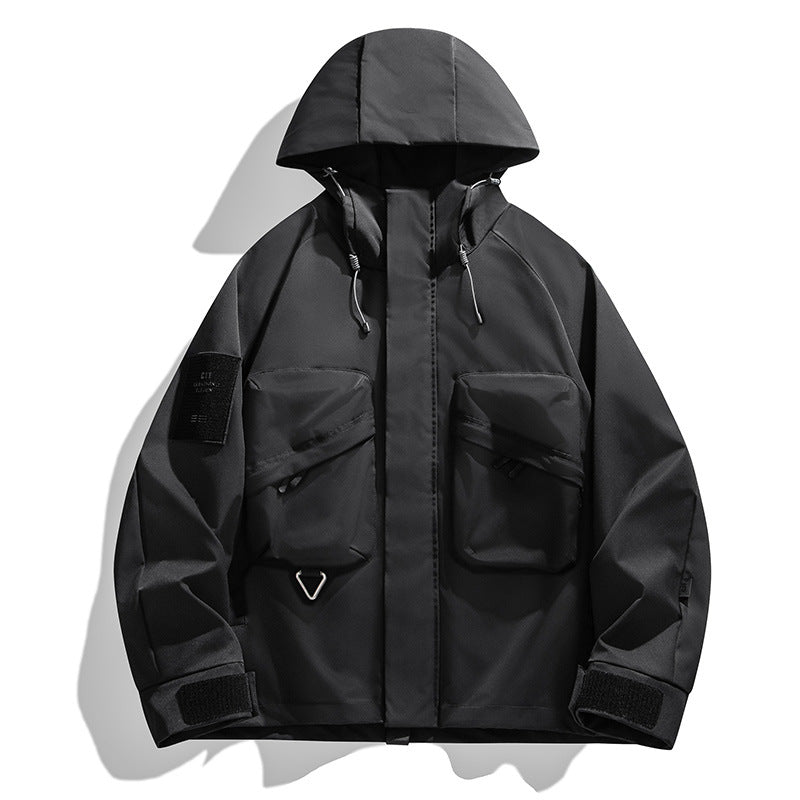 Herr teknisk Funktion Hoodie med flerafunktionell Fickor