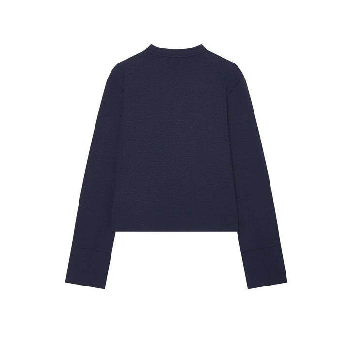 Dam Kort Textured Shacket Jacka med Stå Krage, Dekorativ Row Knappar och Extended Muddar
