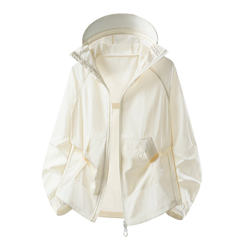 Herr Lätt Wind och Water Resistant med Huva Övergångsjacka med Mesh Foder &amp; Dragsko