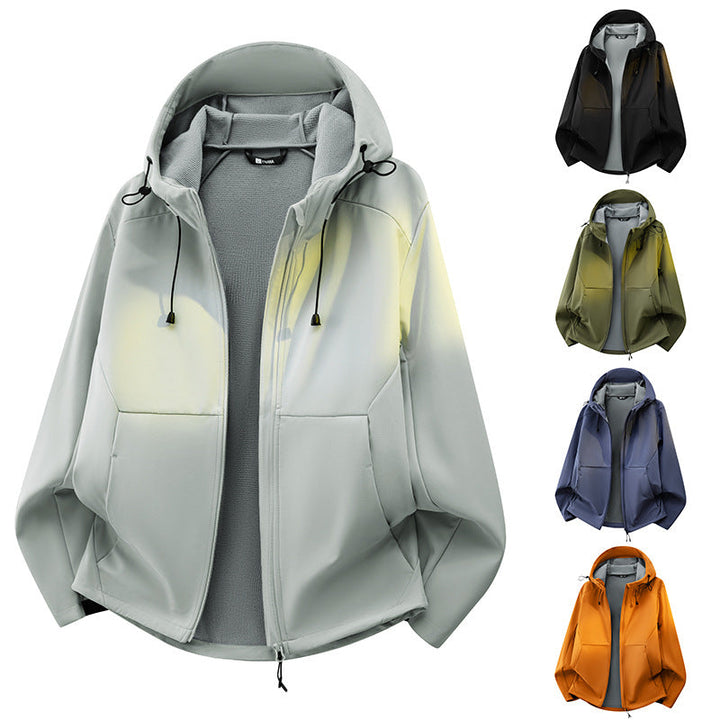 Unisex Softshell Övergångsjacka med Fleece Foder, Huva &amp; Vattenavvisande Coating