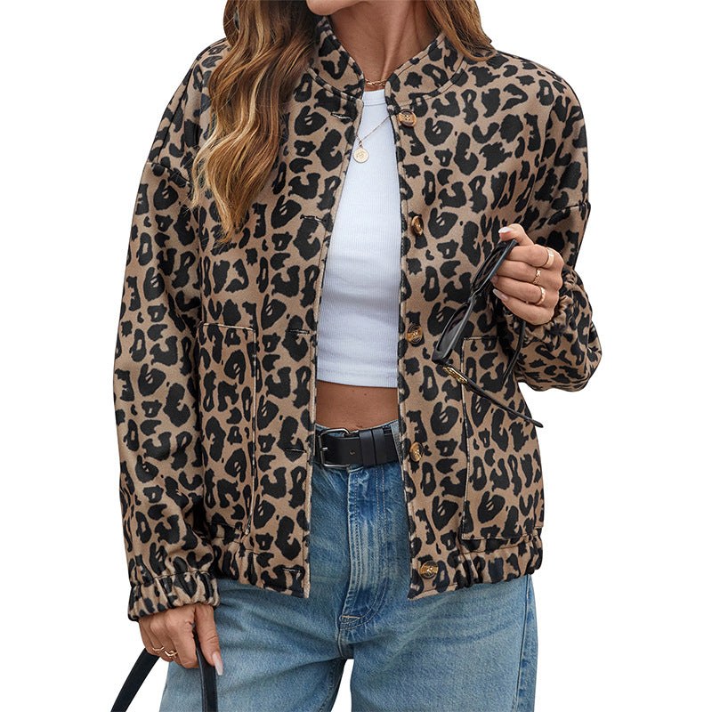 Dam Farm Jacka med Leopard Mönster