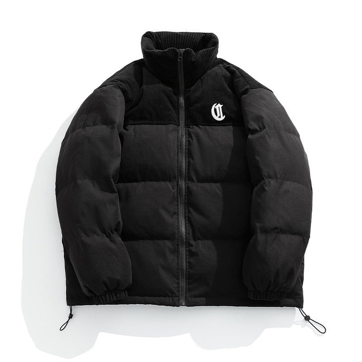 Dam Vadderad Quiltad Jacka med Cord Insert, Stå Krage och Dragkedja