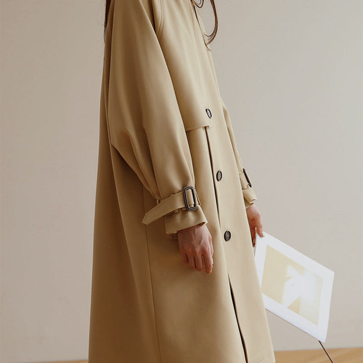 Dam Midi-oversize trenchcoat med Storm Flap och justerbar muddar