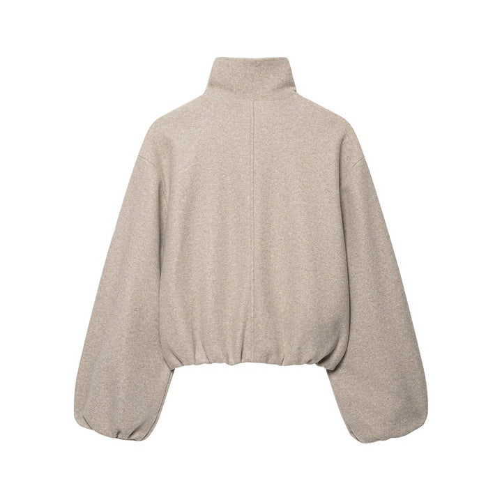 Dam Lätt Vadderad Windbreaker med Stå Krage och Prickig Prick Tryck