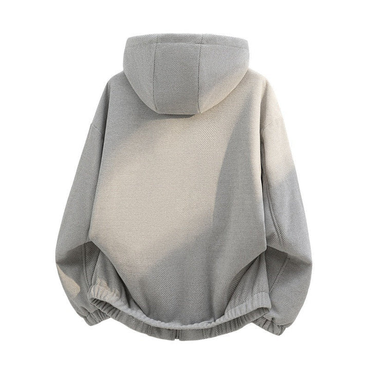 Dam oversized fleecejacka med huva och rutig innerfoder