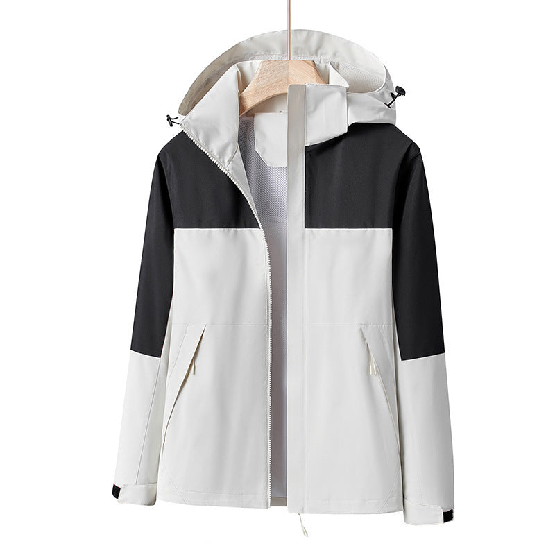 Herr Lätt Vindskyddande Softshell Regnjacka med Huva och Kontrast Trim