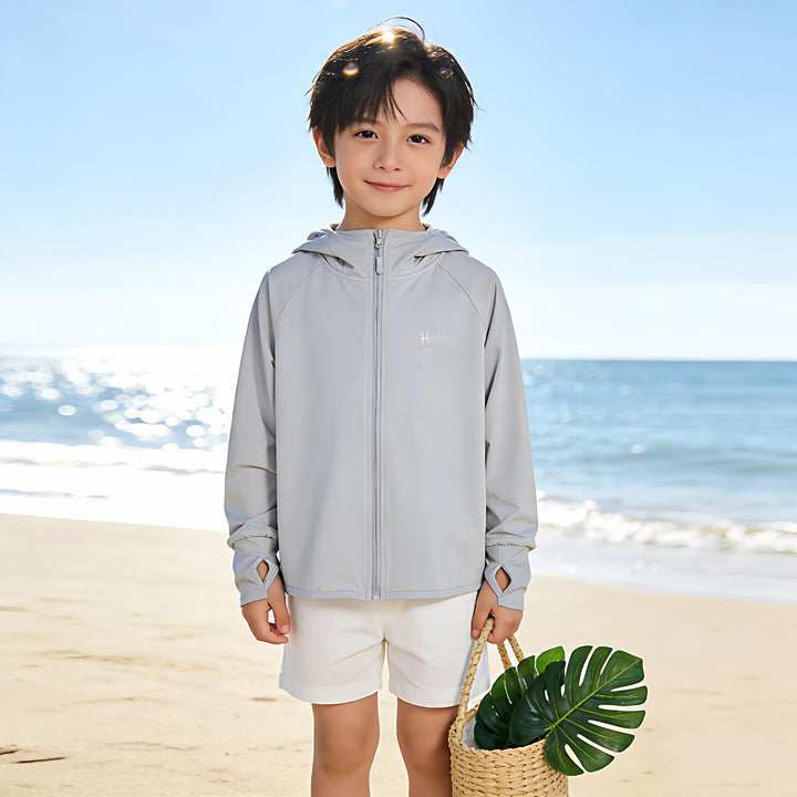 Flickor multifunctional sun jacka med huva