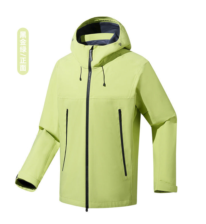 Herr vatten- och vindtät softshell utomhusjacka med justerbar huva