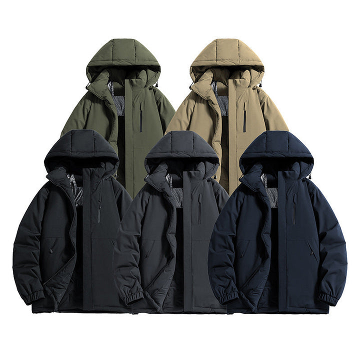 Herr teknisk quiltad parka med huva, Termo Isolering och Bröst Dragkedja Ficka