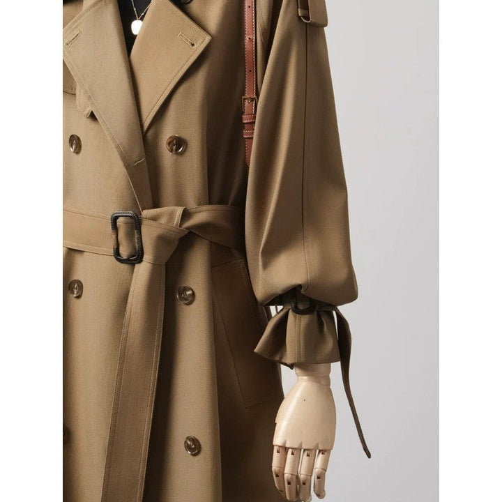 Dam Double-breasted trenchcoat med midjebälte och Balloon ärmar