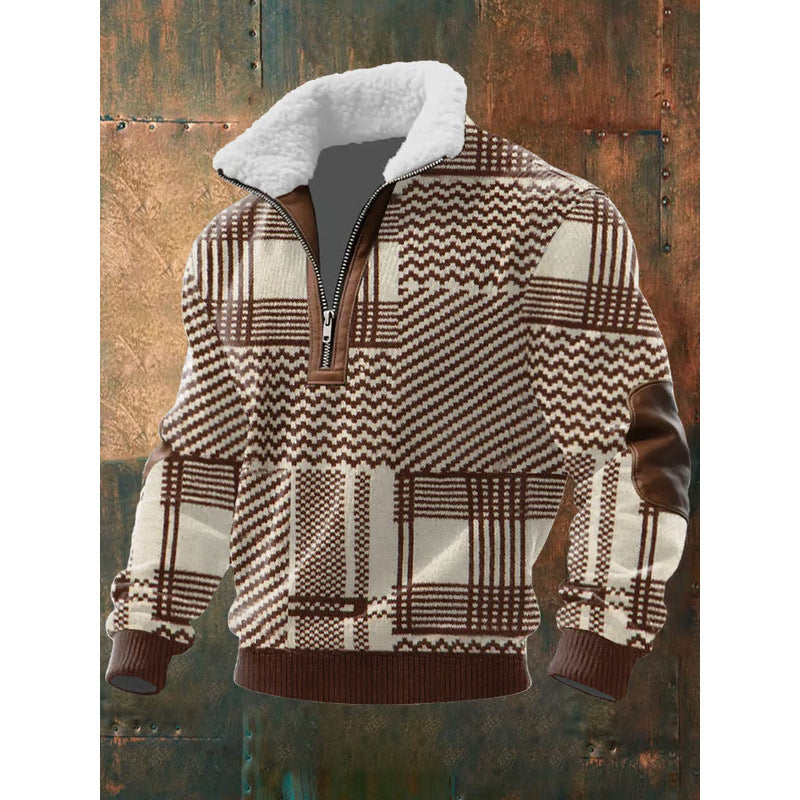 Herr Urban Fleece Pullover med Tree Motif
