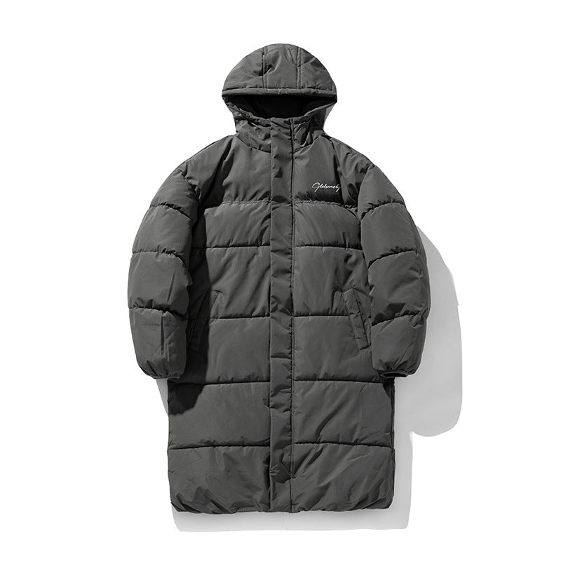 Unisex Oversize Longer Quiltad Kappa med Huva och Vadderad Termisk Insulation