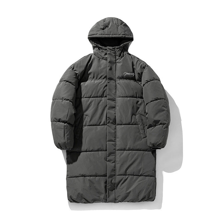 Unisex Oversize Longer Quiltad Kappa med Huva och Vadderad Termisk Insulation