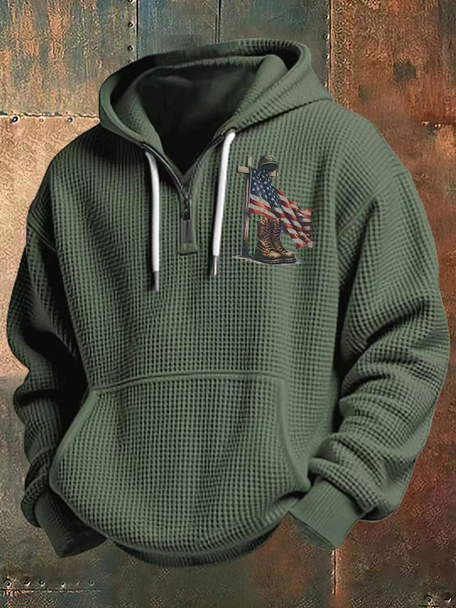 Herr Luvtröja med American Flag Design