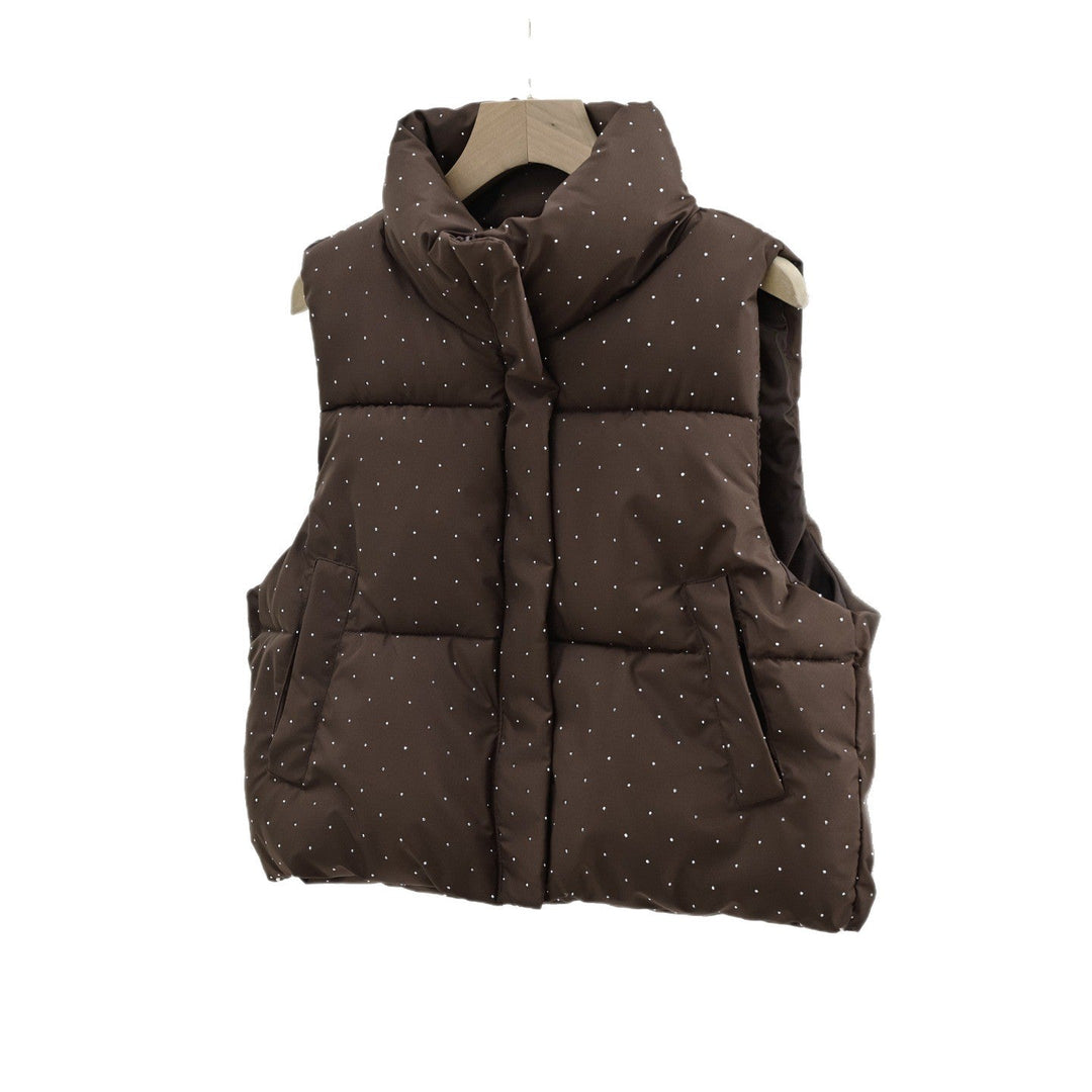 Dam Isolerad Sleeveless Vadderad Gilet med Quiltad Ståkrage