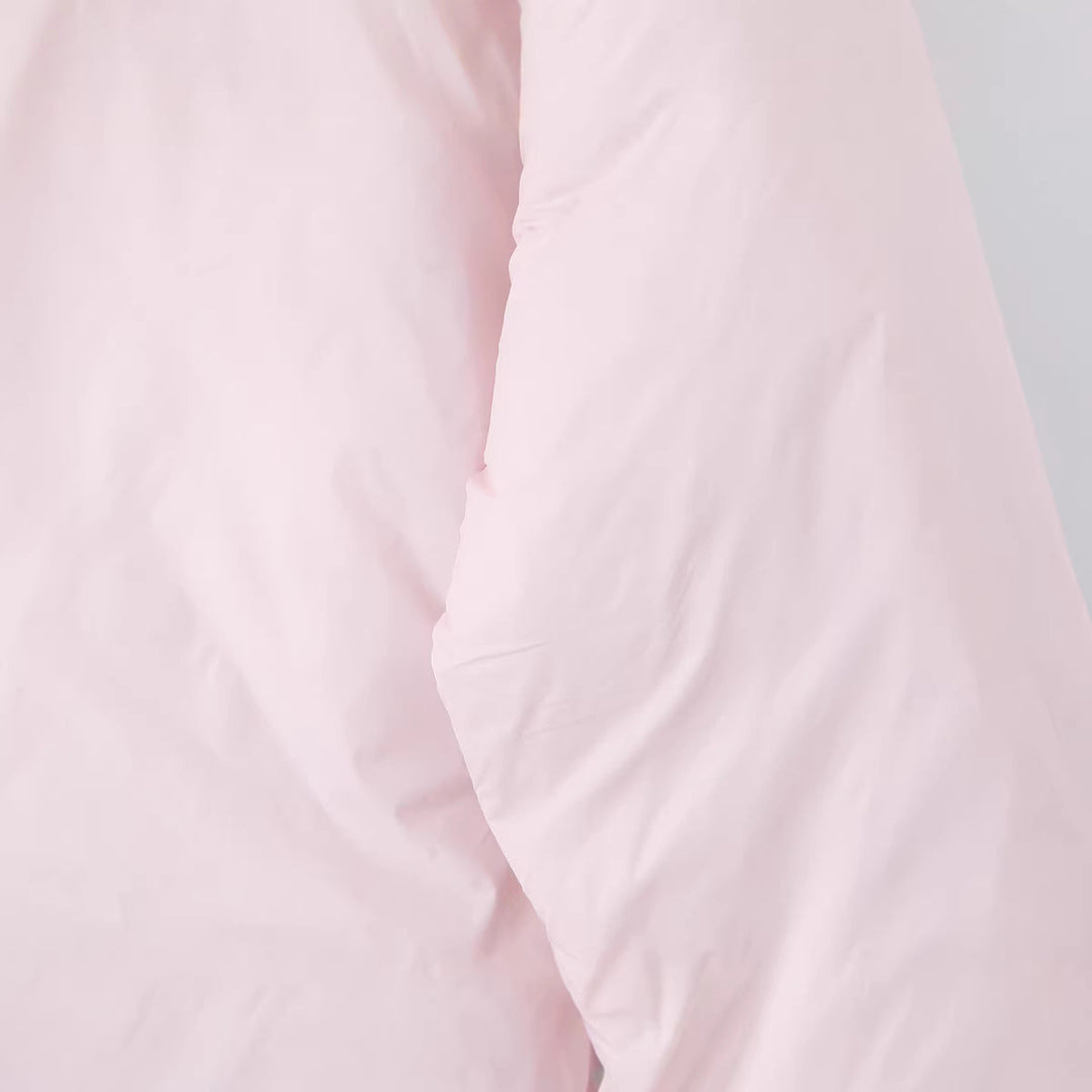 Dam Kort Boxig Funktionell Jacka med Huva, Vadderad Insulation och Diagonal Dragkedja Fickor