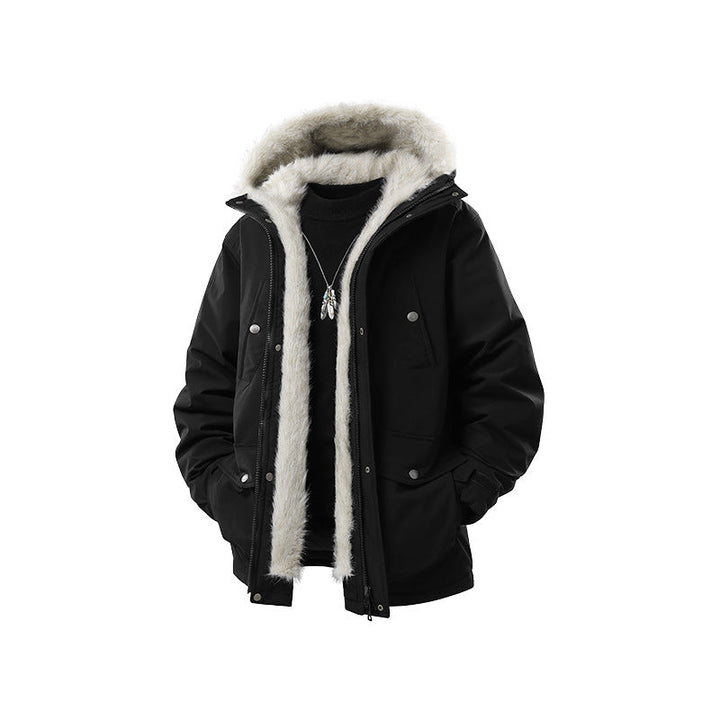 Herr Fodrad Winterparka med Fuskpälshuva och Termofoder, Wind- och Vattenavvisande