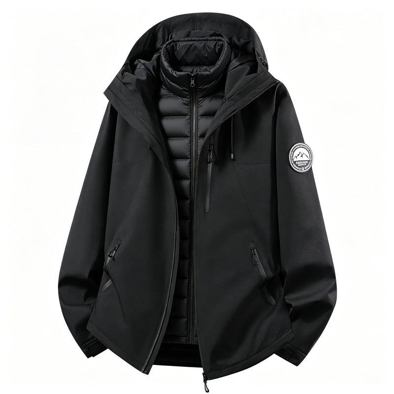 Dam combinable softshell outdoorjacka med avtagbar vadderad inner jacka