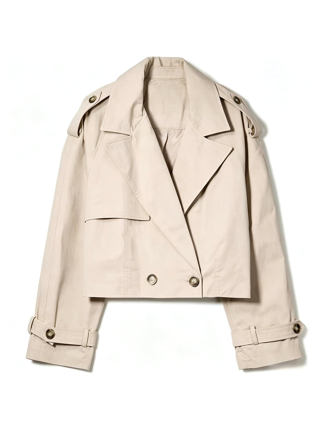 Dam kort skärning trenchcoat med Double-Breasted knappslå och Epaulettes