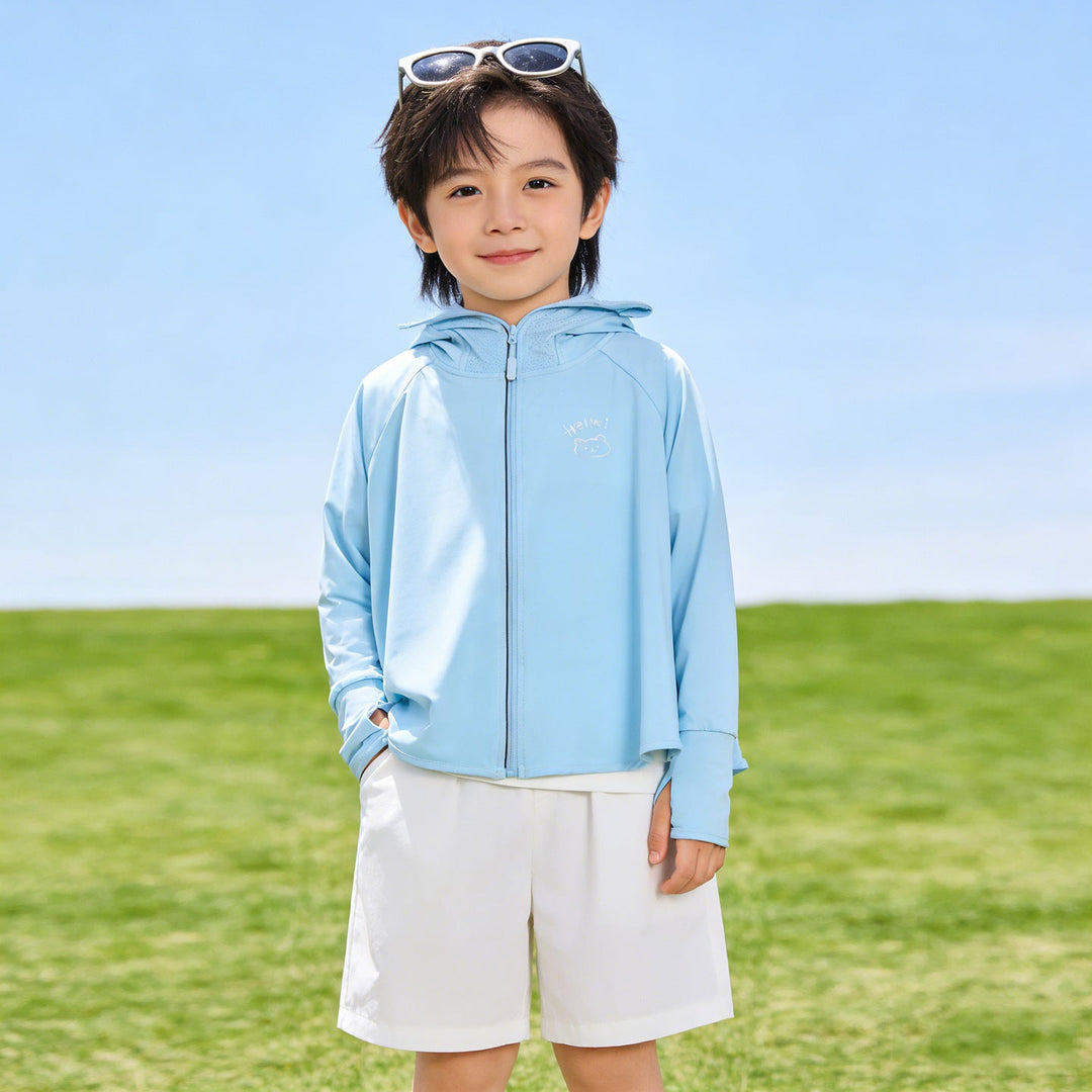 Flickor multifunctional sun jacka med huva