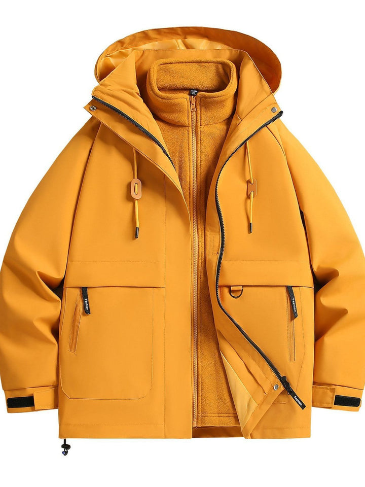 Herr Vadderad Softshell Funktionell Jacka med Huva, Fleece Inre Foder och Dold Dragkedja
