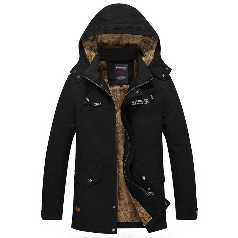 Herr Mid-Length Fält Parka i Urban Stil med Teddy Fleecefoder