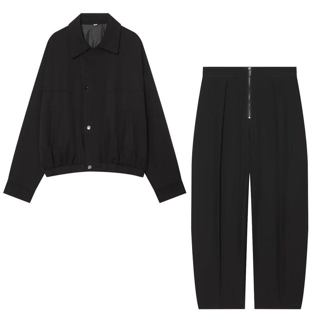 Dam Kort Skärning Utility Blouson Jacka med Drawstring Waist och Patch Fickor