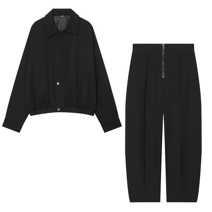 Dam Kort Skärning Utility Blouson Jacka med Drawstring Waist och Patch Fickor