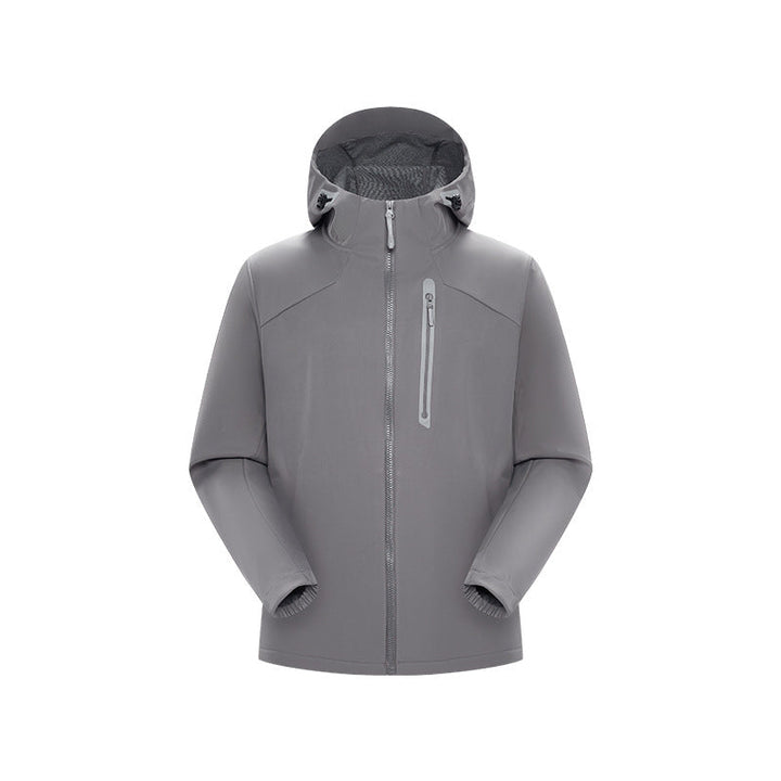 Herr Vattentät Softshell Frilufts Jacka med Justerbar Huva, Welded Dragkedjor och Reflekterande Bröstficka Drune