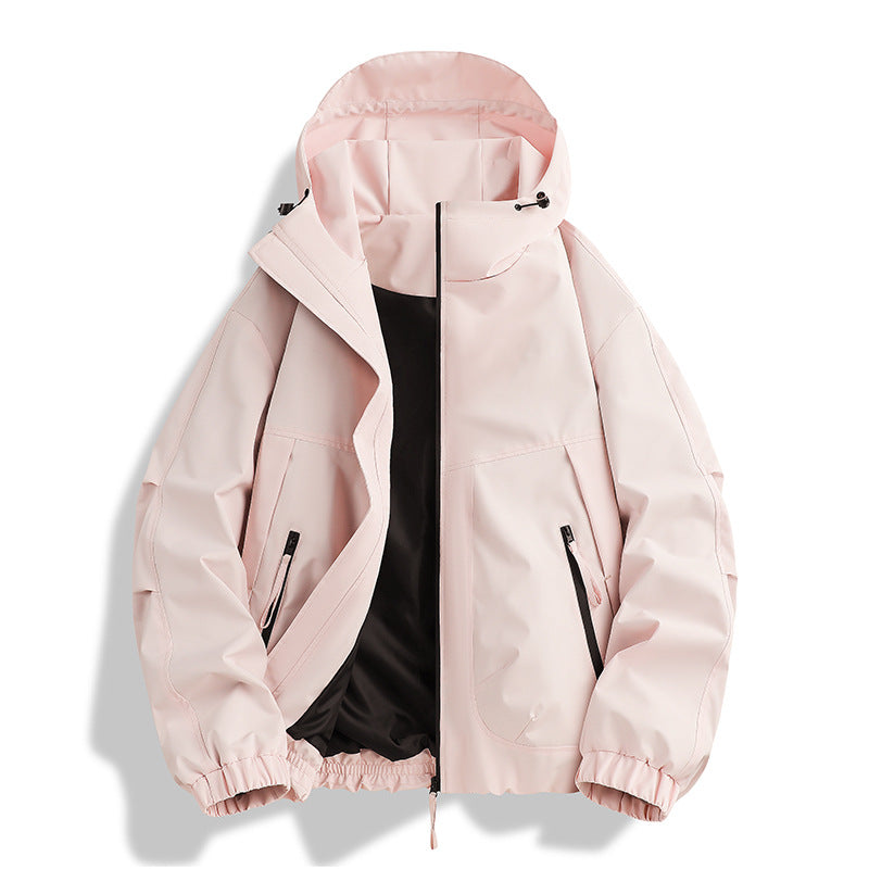Herr Vattentät med Huva Utility Parka med Welded Sömmar, Adjustable Huva, och Concealed Dragkedja Fickor