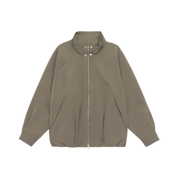 Dam Lätt Raglan Bomber Jacka med Ståkrage och Elastic Fåll